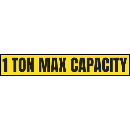 1 Ton Max Capacity Sticker — 6" x 36"