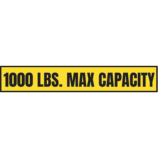 1000 lb Max Capacity Sticker — 3" x 18"