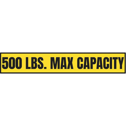 500 lb Max Capacity Sticker — 3" x 18"