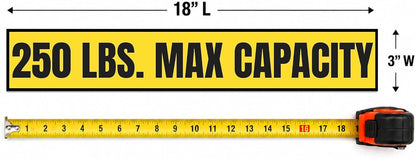 250 lb Max Capacity Sticker — 3" x 18"
