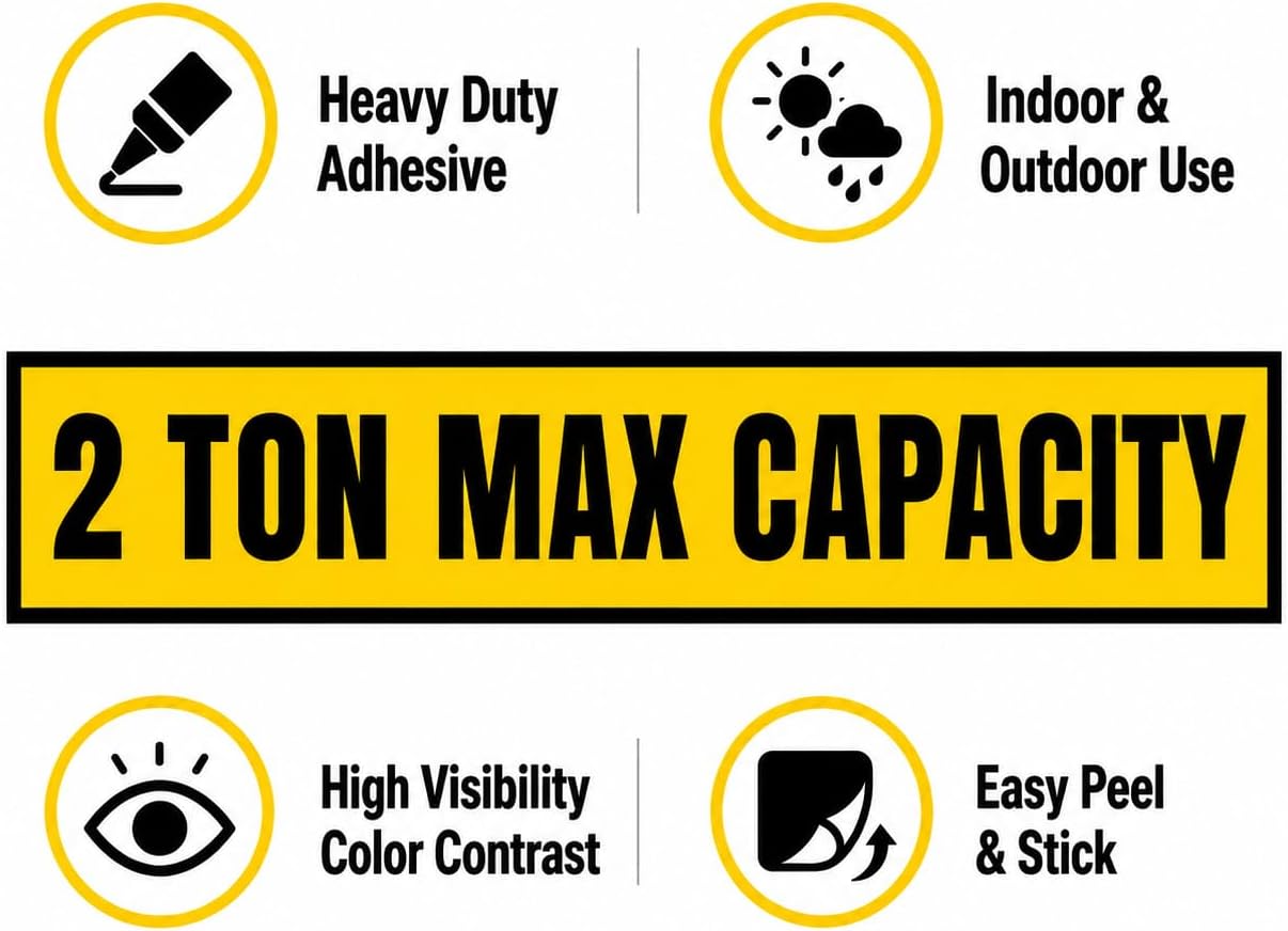 2 Ton Max Capacity Sticker — 6" x 36"