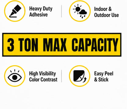 3 Ton Max Capacity Sticker — 6" x 36"