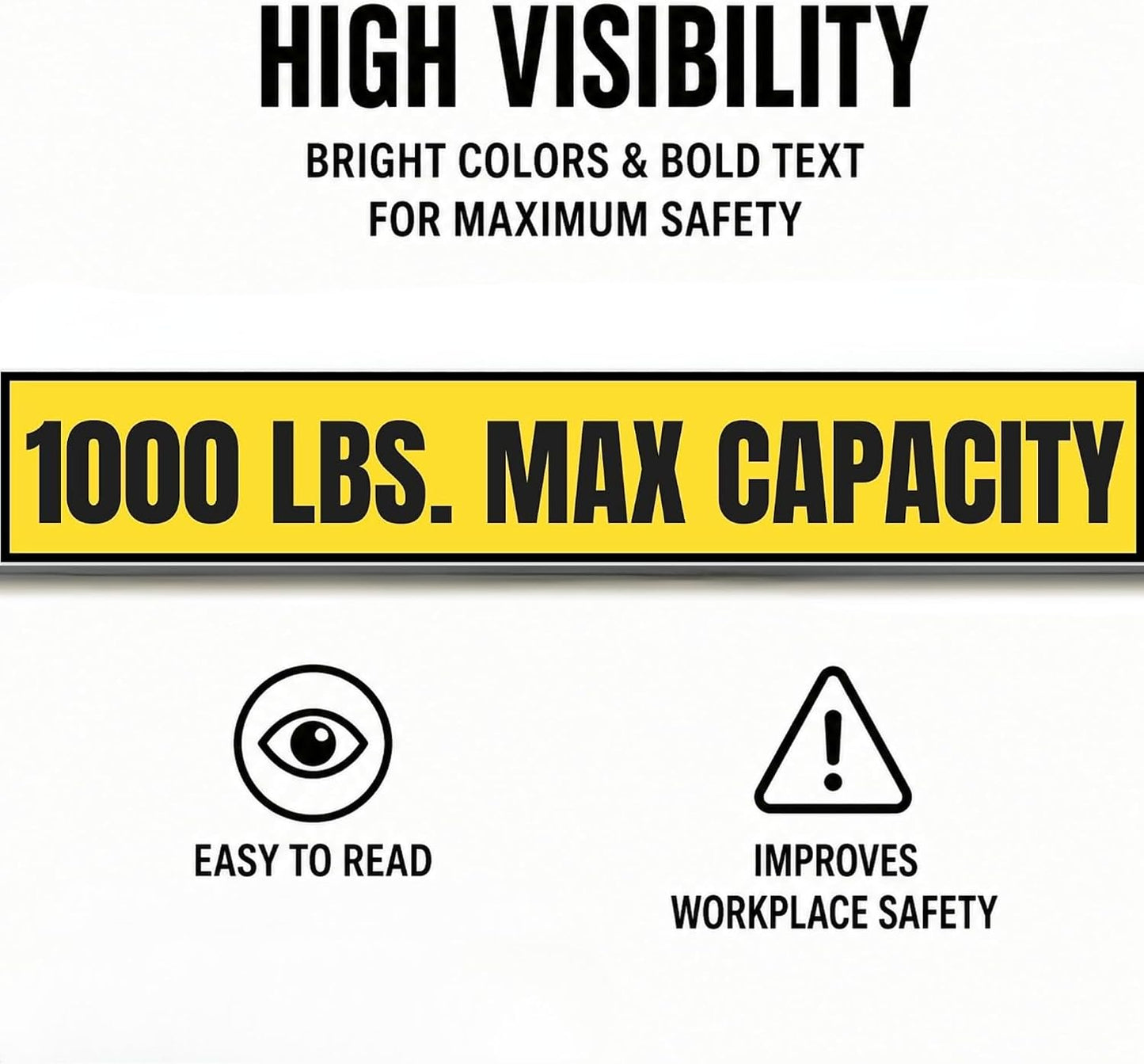 1000 lb Max Capacity Sticker — 3" x 18"