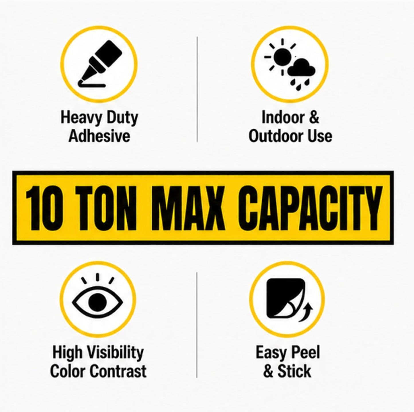 10 Ton Max Capacity Sticker — 6" x 36"
