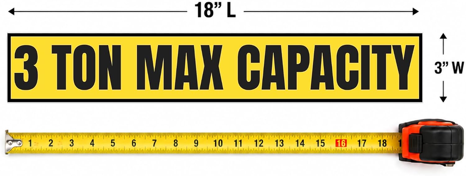 3 Ton Max Capacity Sticker — 3" x 18"