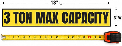 3 Ton Max Capacity Sticker — 3" x 18"