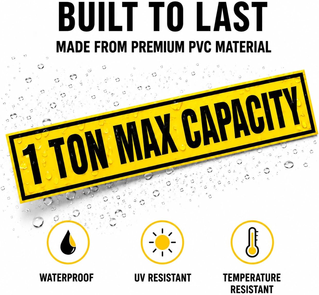 1 Ton Max Capacity Sticker — 3" x 18"