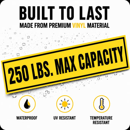 250 lb Max Capacity Sticker — 3" x 18"