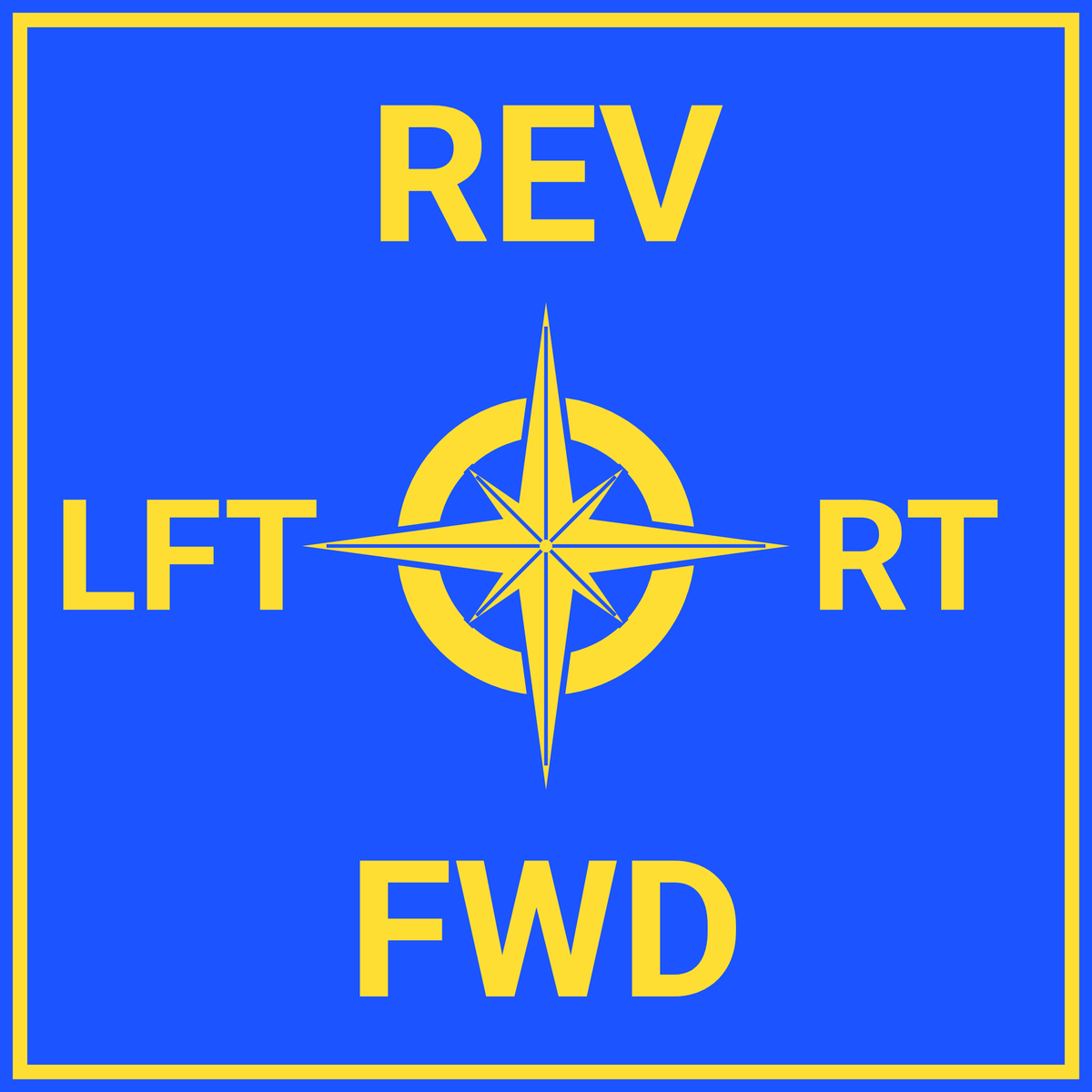 Compass sticker design A blue/yellow