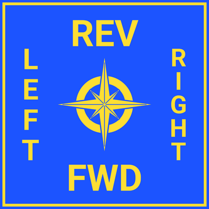 Compass sticker design B blue/yellow